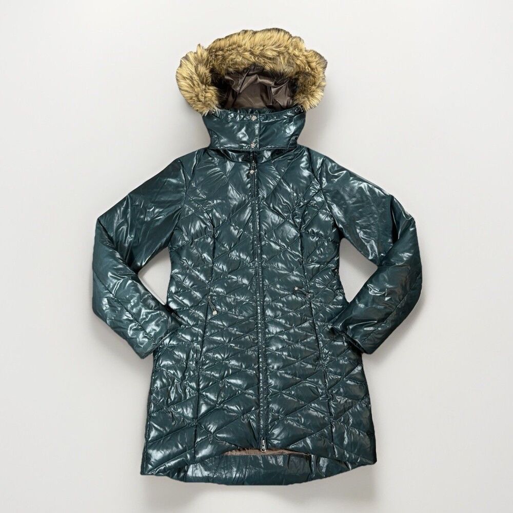 Eddie Bauer Stine Down 550 Fill Zip Up Hooded Parka Womens Size Small